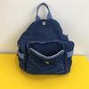 Denim Backpack Women's Casual Mini Backpack with Front Zip Pocket Adjustable Shoulder Straps Fashion School Bag