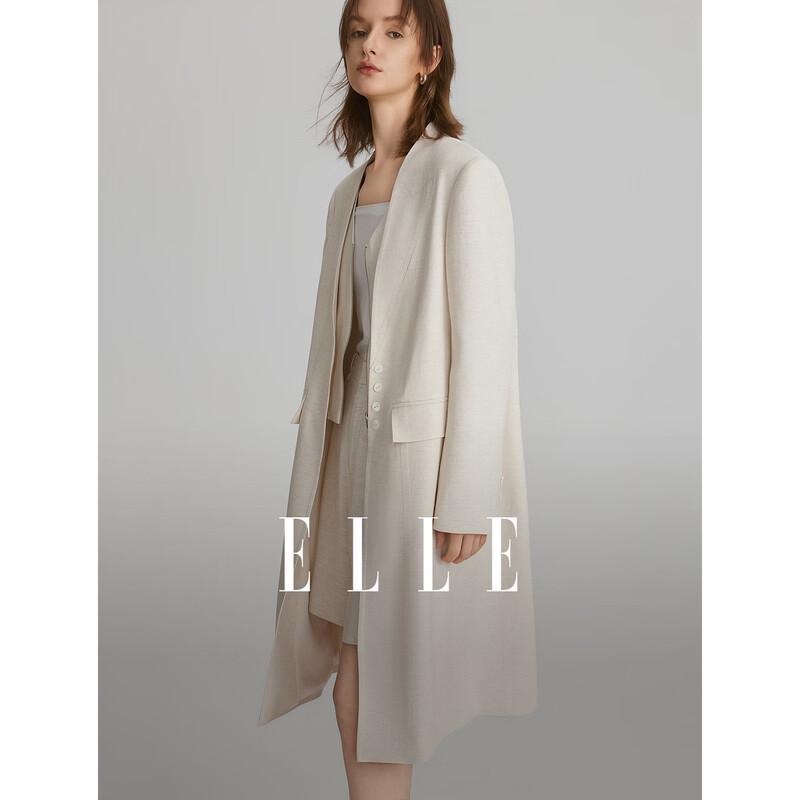 

ELLE Women s Faux Two-Piece Lapel Blazer S