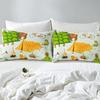 Wild Animal Camping Pattern Bed Hat Four-Piece Bedding Set Bedroom Dormitory Bedding Decoration