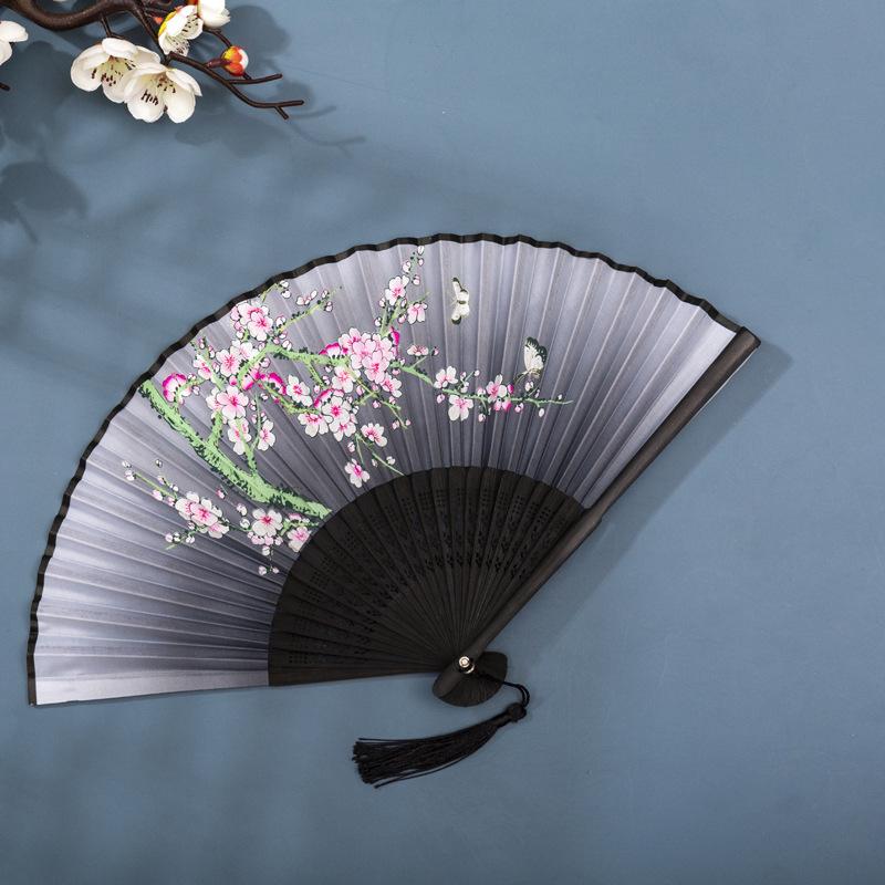 Classical Chinese Dance Fan - Handmade Bamboo Folding Fan for Wall Decor, Performance Costume & Partition Screen
