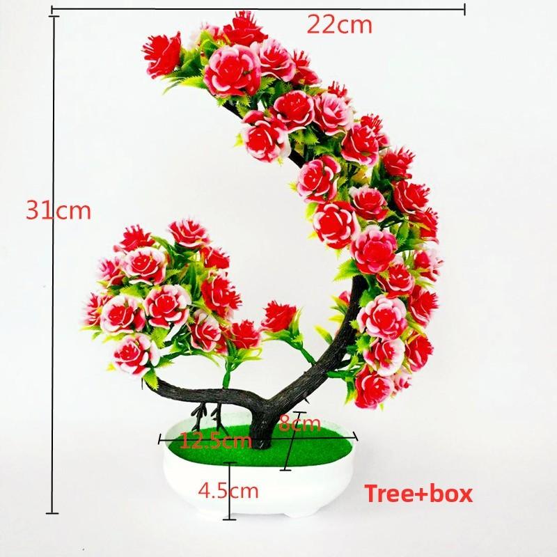 

Rose Potted Simulation Plant With Fake Flowers And Green Plants Table Decoration ярко-красный
