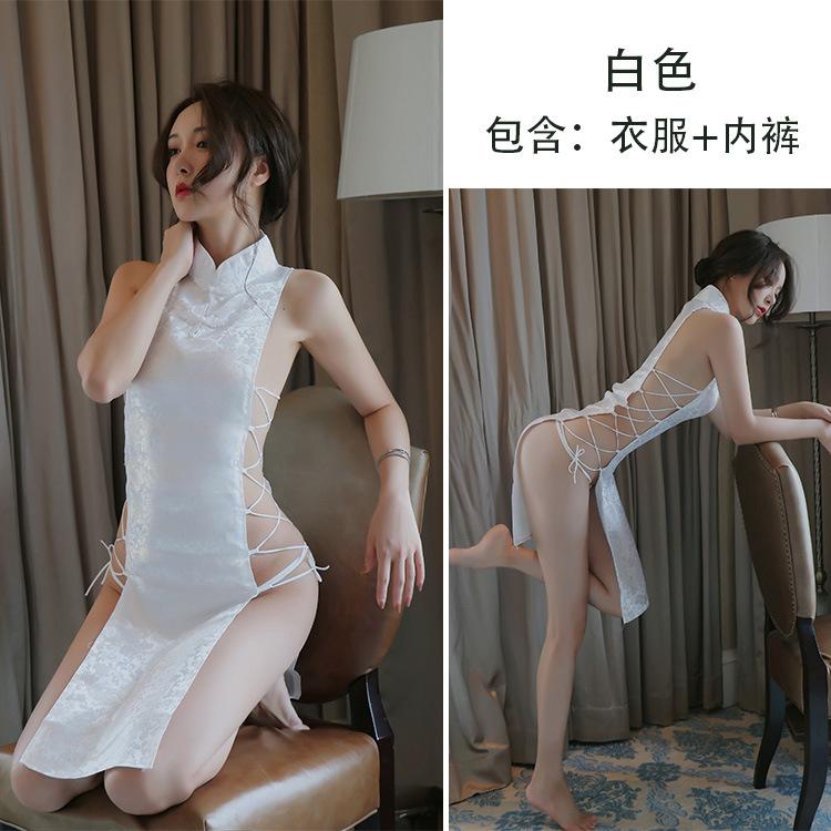 Sex underwear sexy pajamas straps split nightclub uniform temptation retro cheongsam outfit