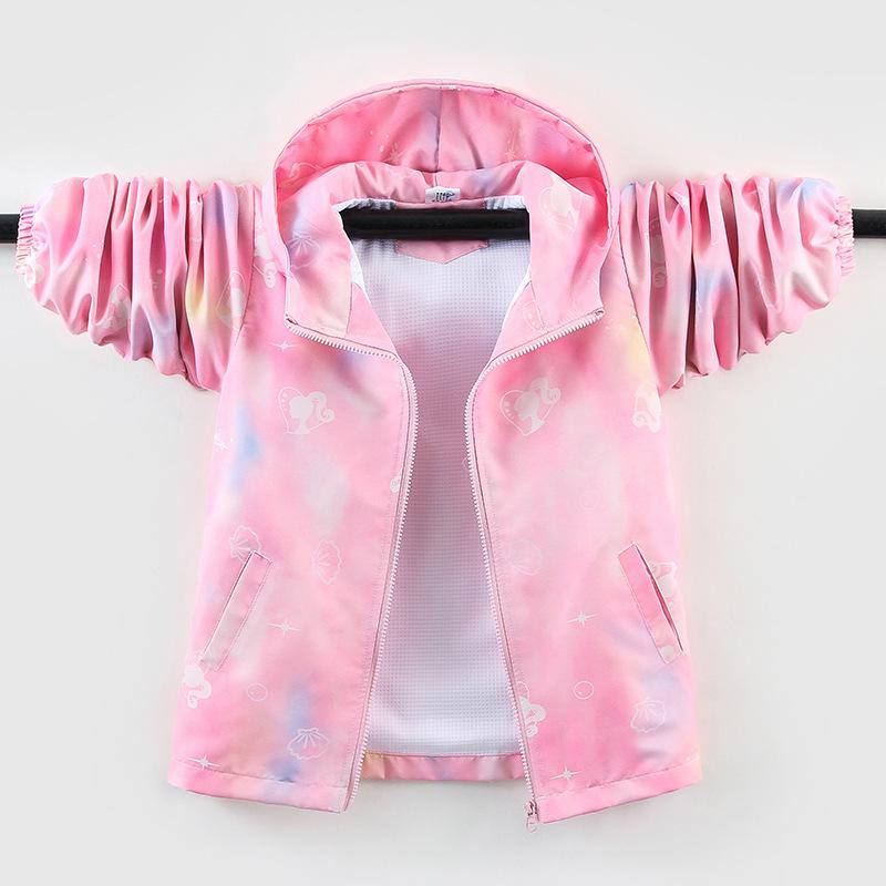 2025 Koreanischer Stil Farbverlauf Windjacke für Mädchen, Mittlere Größe - Lässige Oberbekleidung auf Lager 170 rosa