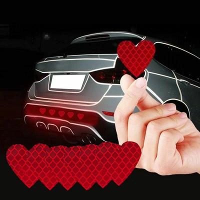 6Pcs Herz Form Reflektierende Auto Aufkleber Nacht Warnung Mark Reflektierende Aufkleber Auto Styling Dekoration Aufkleber Auto Zubehör