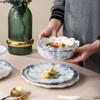 Ceramic Plate Dinner Plate Fruit Salad Bowl 2 Layer Cake Stand Tall Feet Cake Pan Display Stand Dessert Bowl Decorative Plates