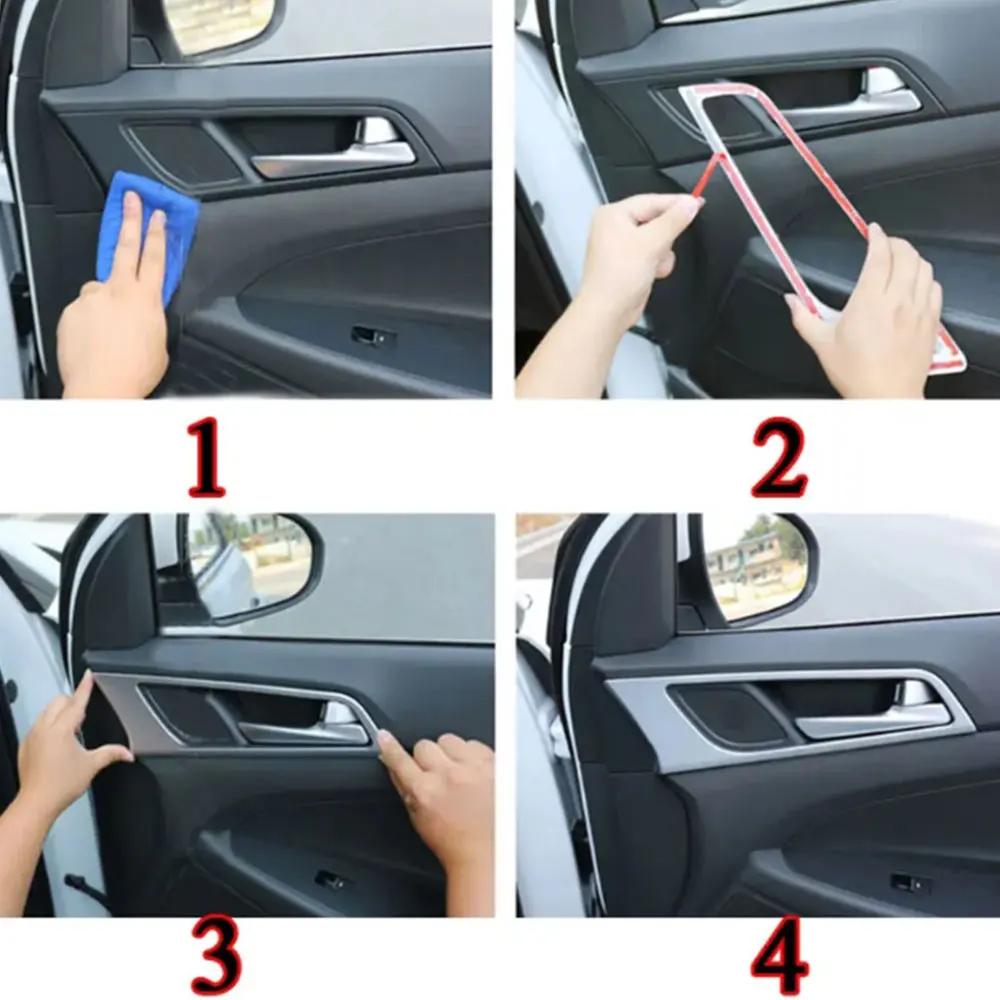 For Hyundai Tucson 2015 - 2025 LHD Inner Door Handle Cover Panel Sticker 4Pcs Decoration Trim Car Interior Accessories