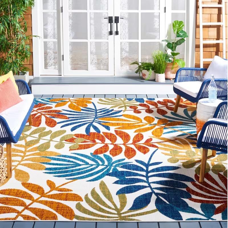 Autumn Maple Leaf Mushroom Area Rug Fall Berry Foliage Pattern Soft Floor Carpet for Living Room Bedroom Seasonal Home Decor Rug