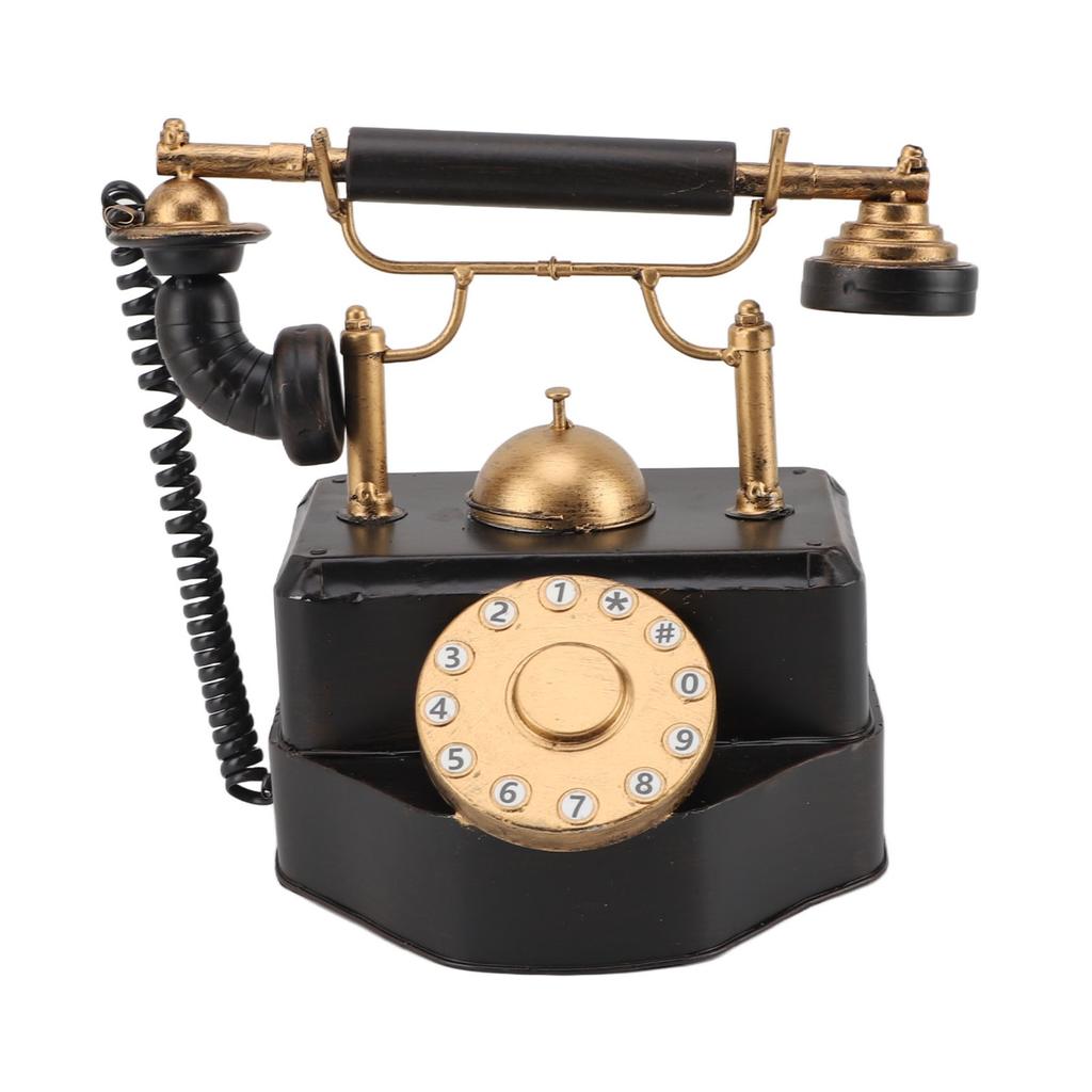 Retro Rotary Dial Phone Vintage Rotary Telephone Decor Statue Artist Figurine Cafe Bar Window Decor