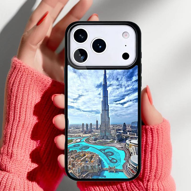 

Burj Khalifa Tower building Dubai Phone Case for iPhone 17 16 15 14 13 Pro Max Back Cover for 12 11 Pro Coque iPhone 14 Plus
