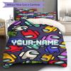 Among Us Custom Name Pattern Bedding,Quilt Set Quilt Cover Pillowcase Home Birthday Gift(1 * Duvet Cover + 2 * Pillowcase, Without Core)