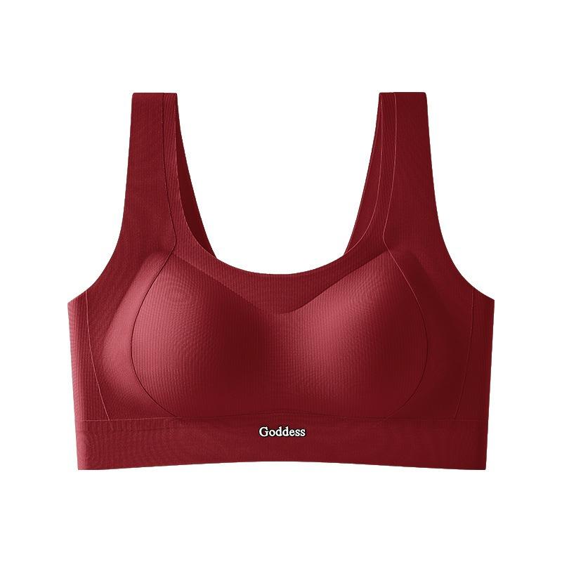 Women Seamless Wireless Push Up Gathering Anti Sagging Sports Tank Top Bra