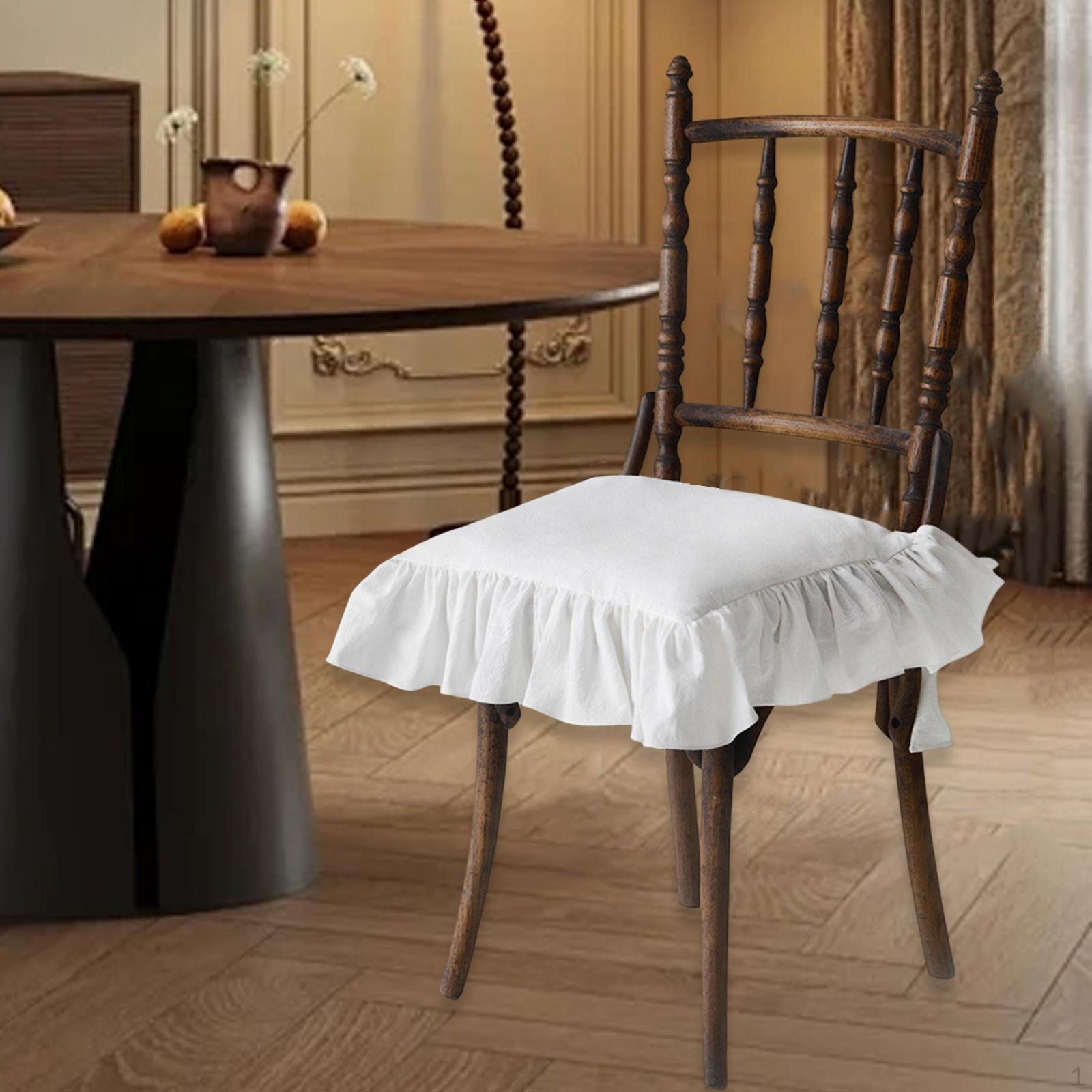 

15.75x15.75 Inch Chair Pad with Zipper Closure Cotton Filled Non Slip Cushion for Dining And Kitchen белый