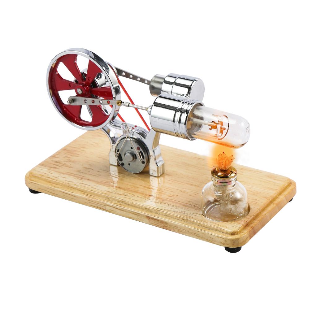 Stirling Engine Kit Electricity Generator Motor Model Physical Generator Model with LED Light Flywheel Design Science