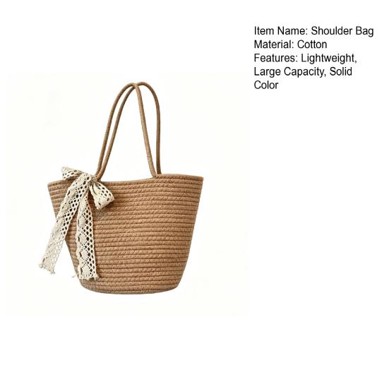 Women Straw Tote Bag Crochet Shoulder Bag Trendy Summer Woven Tote Bag Large Capacity Travel Beach Handbag for Outdoor Vacation