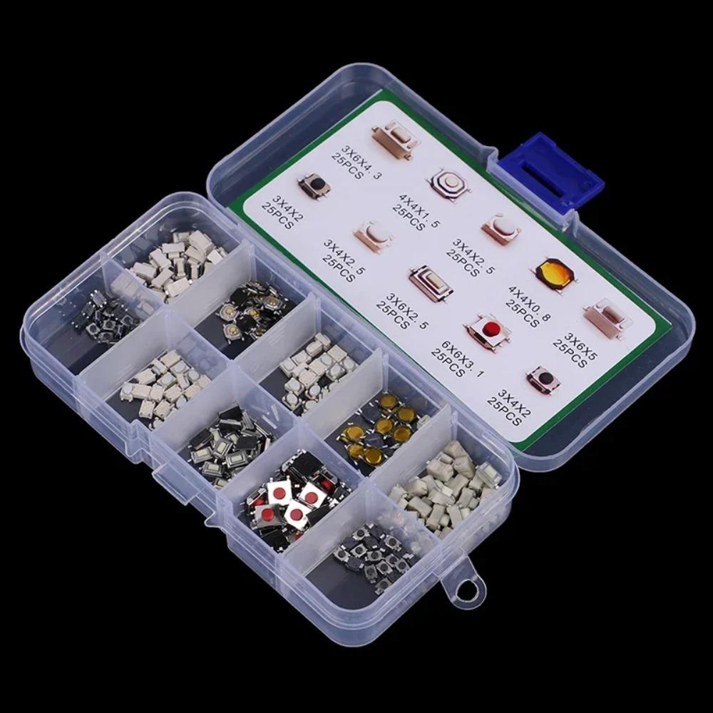 Car Keys Button Touch Microswitch 250Pcs Tactile Push Button Keypad Switch Suit For Vehicle Interior Maintenance