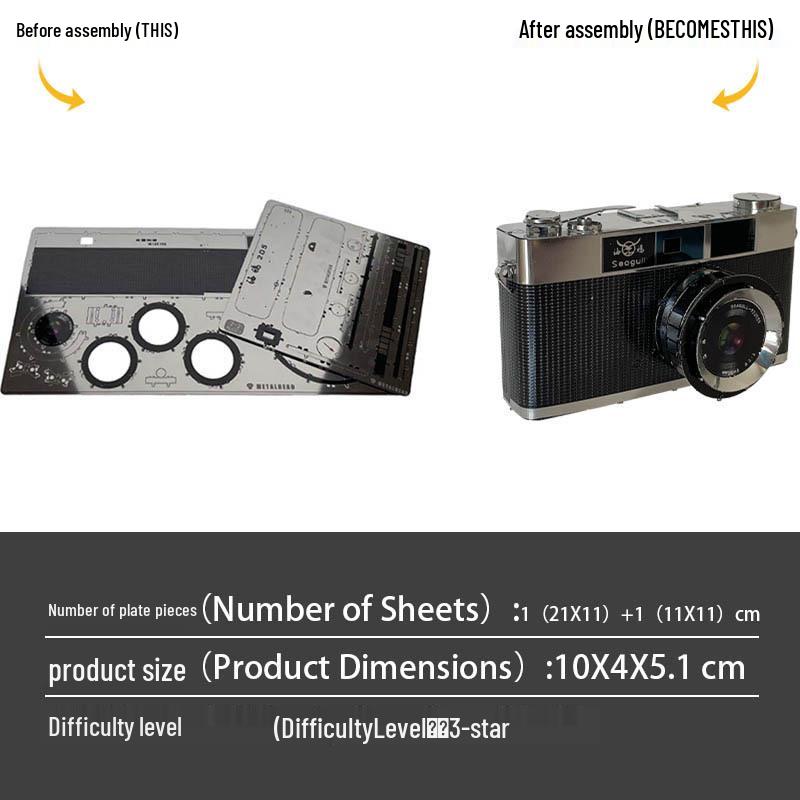 

Ретро Цельнометаллический 3D Пазл Модель Камеры Seagull 205 (Бесклеевой)