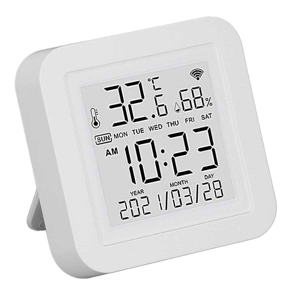 Digital Indoor Hygrometer, Large Screen Smart Temperature Humidity Sensor with 2.4GHZ Wireless Rl Time Monitor LED Indicator