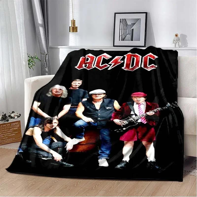 ACDC Pattern Throw Blanket Light Weight Blanket for Living Room Bedroom Kidsroom Warm Blanket Christmas Gift