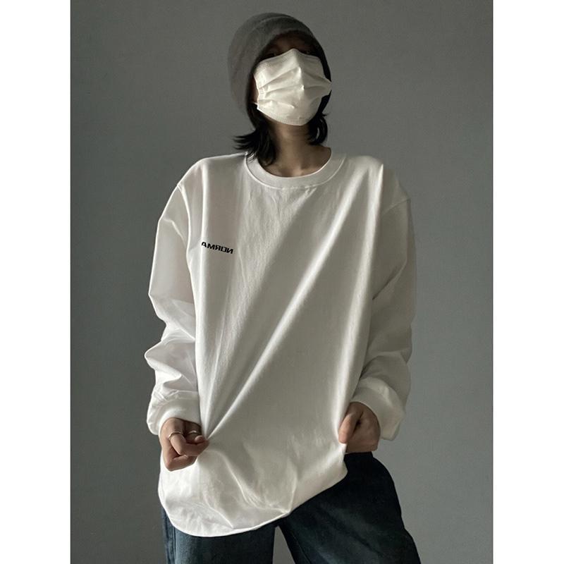 

White Retro Salt Style Unisex Long Sleeve Tee M fits up to 55 kg, Loose Fit