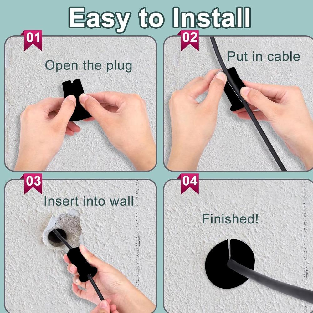 4PCS 1 Inch For Starlink Cable Routing Kit Waterproof Black For Starlink Wall Grommet Ethernet Cable Grommet Cable Organizing