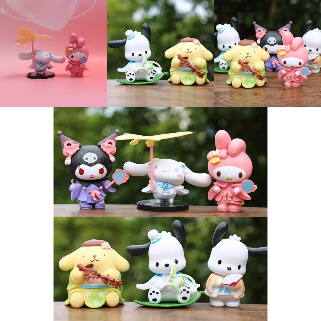 Entzückende Sanrio PVC-Figuren-Kollektion mit Melon Melody und Kuromi in bezaubernden floralen Designs
