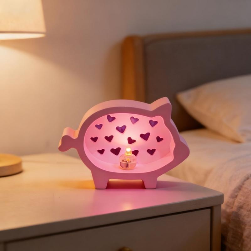 Lovely Pig Silicone Mould Featuring Irregular Heart Hollow Out Designs for Personalize Decorations and Gift