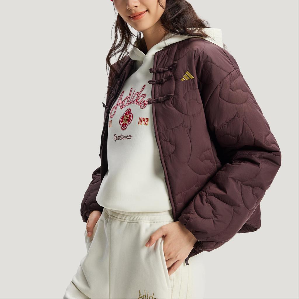 adidas FW25 Leichte Wattierte Jacke Neuer Chinesischer Stil Outdoor Leicht Warm Sportlich Lässig Langarm Baumwollmantel Damenjacke KS0629
