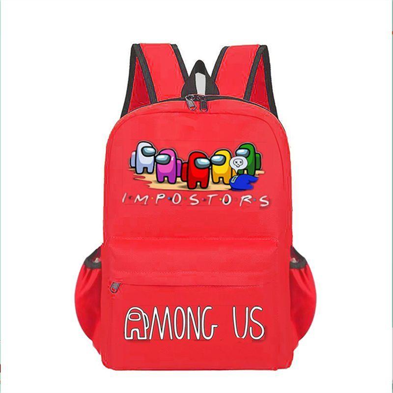 Among Us Student Backpack With Breathable Waterproof Canvas For Casual Travel
