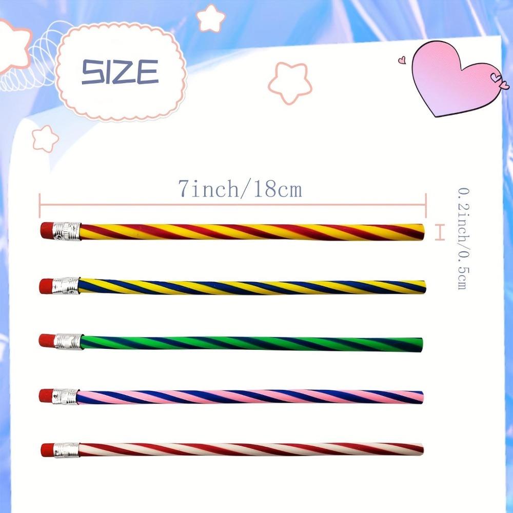 5/10pcs Soft & Bendable Magic Pencils  Colorful Stripe Design Perfect for Kids & Students Classroom Gifts & Back To School Supplies