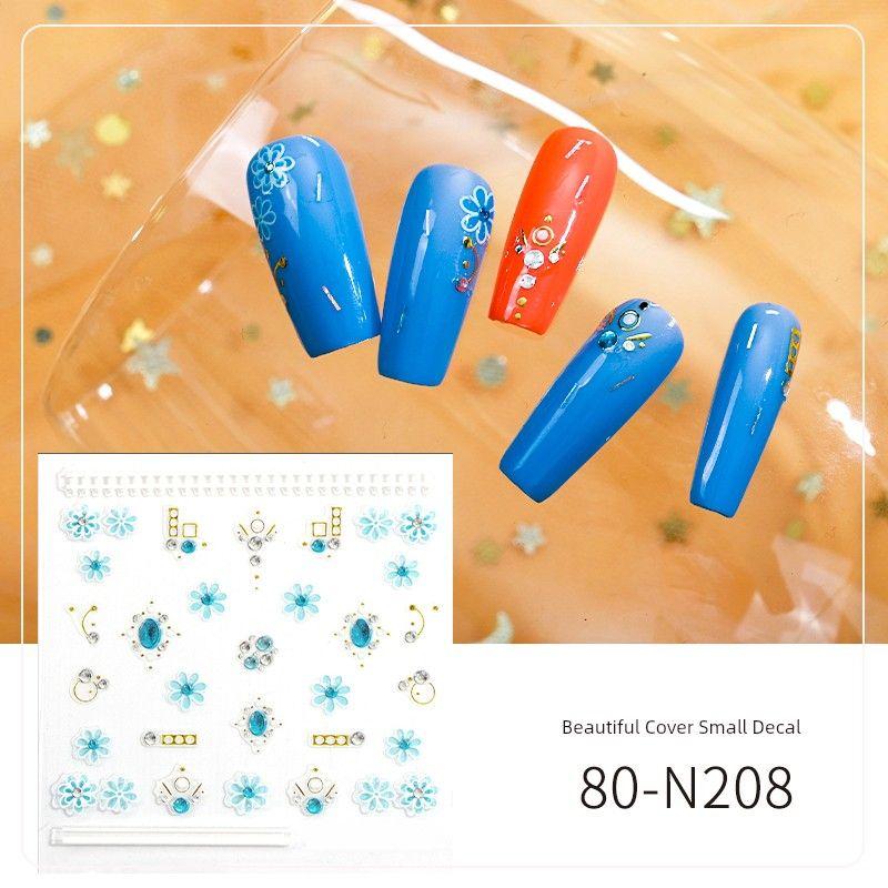 

Beautiful Cover Nail Sticker Small Decals Exquisite Three-Dimensional Stickers Cute Paper Finished Nail Stickers Removable Decals New Arrival 80-N208