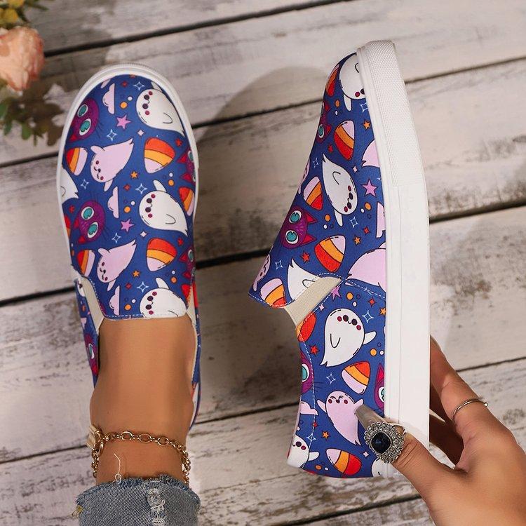 

Повседневные одинарные туфли на плоской подошве женские весенние с круглым носком эластичные на одном педале ленивые удобные туфли для доски 43 синий