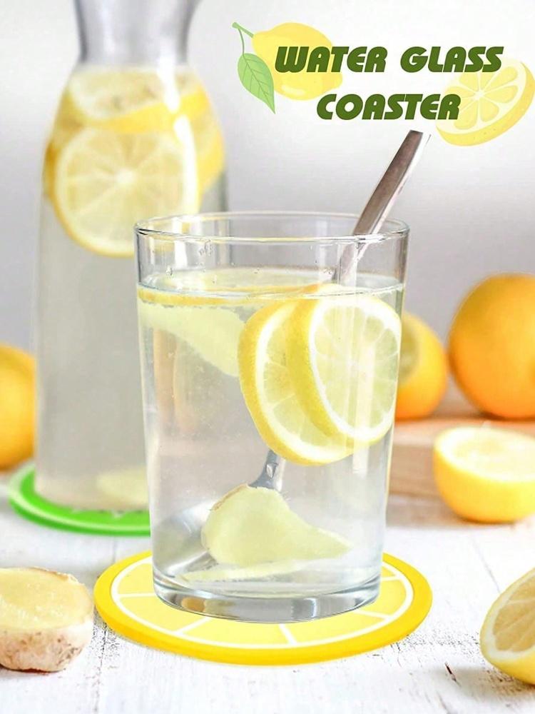 7pcs Fruit Cup Mat, Silicone Cup Mat Table Cup Coaster, Creative Fruit Pattern Coaster Home Decoration Heat-Resistant Tea Cup Ma