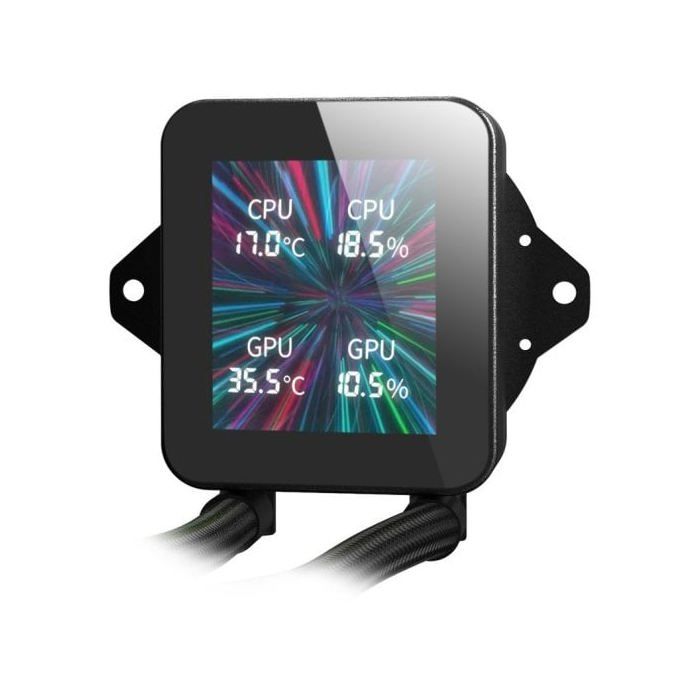 Refroidissement liquide aio - mars gaming - ml-vision240 - écran lcd 4:3 - 2 ventilateurs argb - tdp 500w