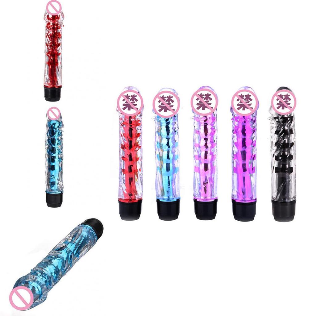 Jelly Crystal Silicone Vibrator Dildo Sex Toy 7 Inch Vibrator Electric Massager