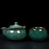 Green Ice Cover Bowl Teacup Household Large Single Sancai Tea Bowl Not Hot Hand Grab Pot High-End Kung Fu Tea Set
