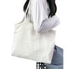 Women's Square Grid Canvas Shoulder Bag - Large Capacity, Summer Style, Ideal for Students and Casual Outfits