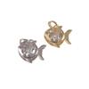 Kupferbeschichteter Goldkristall Fisch Anhänger Armband/Halskette DIY Schmuckmaterialien