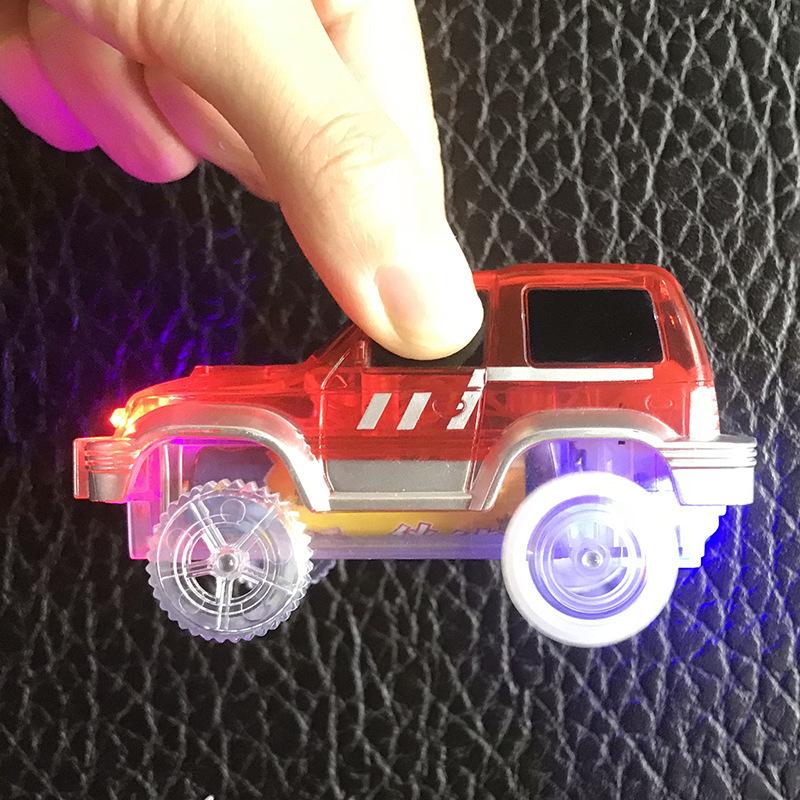 Children's Electric Glowing Racing Track Car DIY Plastic Glow In The Dark Creative Children's Educational Toys