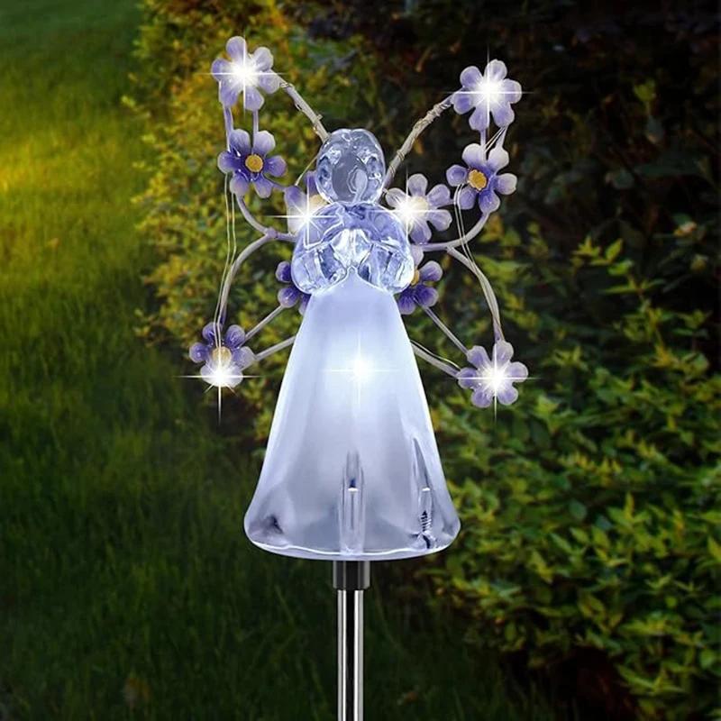 

Solar Garden Light Angel Solar Landscape Decorative Light Outdoor Waterproof Solar Pathway Lights Lawn Yard Sympathy Gift