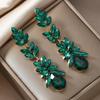 Elegant Rhinestone Petal Stud Earrings for Women - Intricately Crafted Luxury Jewelry