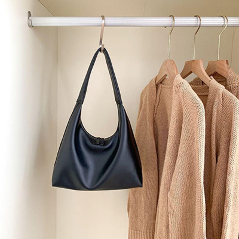 ins simple and versatile milk tea color bag gentle wind Korean portable soft leather dumpling bag retro shoulder armpit bag