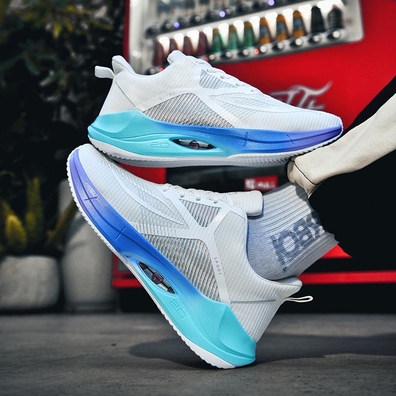 2025 Air Cushion Shock Absorption Ultra Light Sneakers Men's Red Rabbit Casual Fitness Racing Couples Running Shoes Tide Breathable and Lightweight