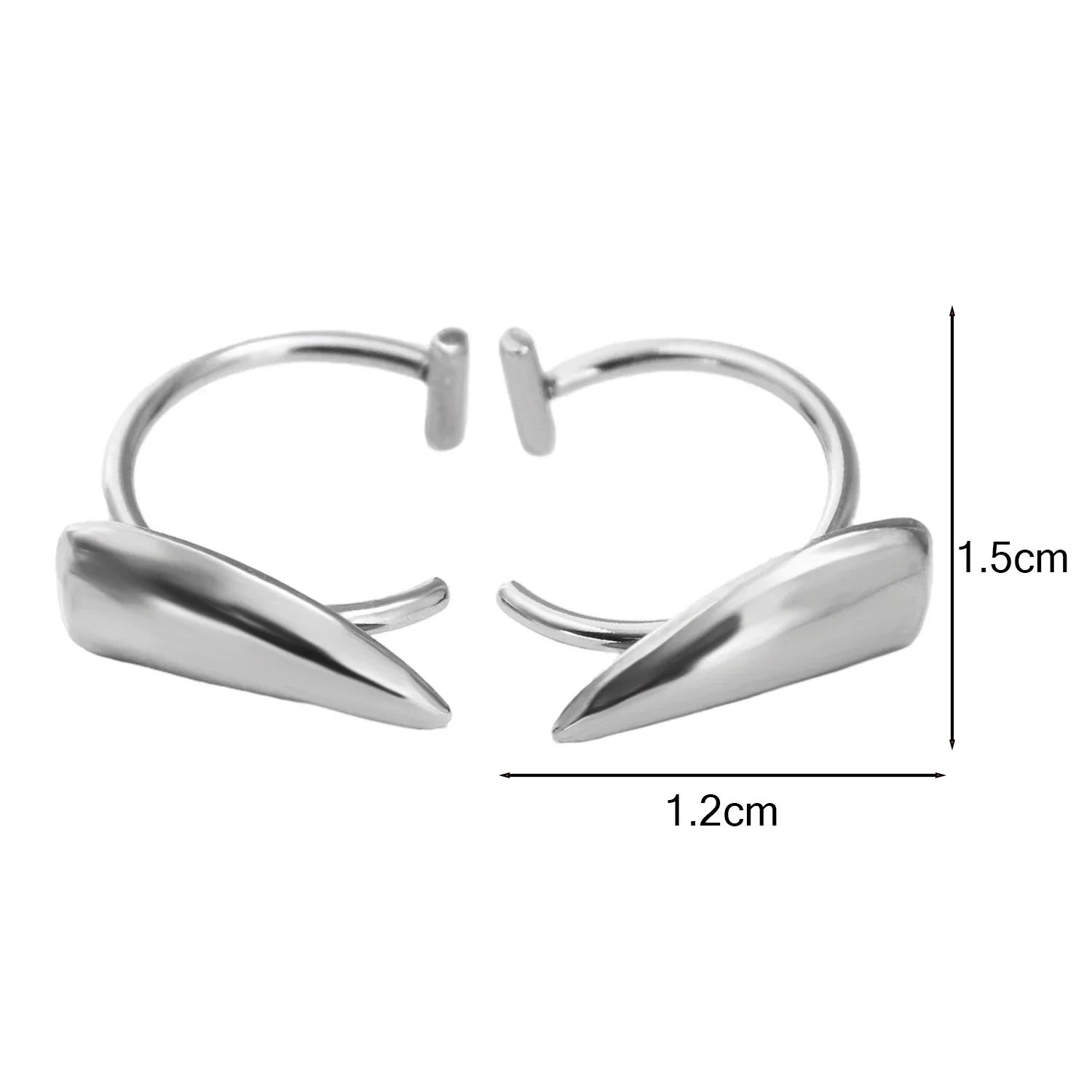 

2PCS Punk Stainless Steel Personalised Sharp Teeth Fake Piercing Lip Ring Exaggerated Jewelry for Women Gothic Body Jewelry Geometric&Labret, Lip Piercing Jewelry&Face срібний