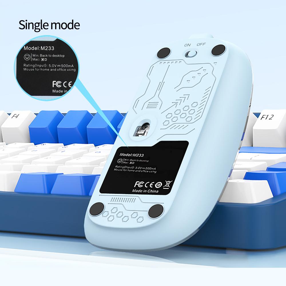 3 Modes Transparent Wireless Mouse 2.4G Wireless Bluetooth Rechargeable Mice Suitable For PC Games And Office