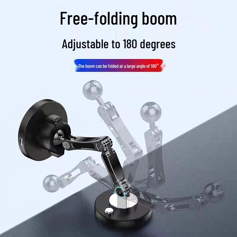 Foldable 360° Car Phone Holder with MagSafe Magnetic 15W Wireless Charger & Metal Navigation Mount