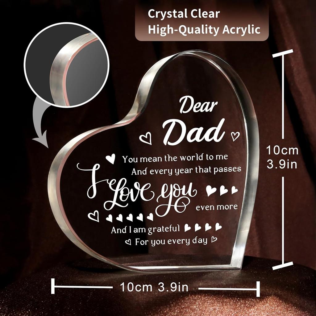 Gifts for Dad Christmas - Engraved I Love You Dad Keepsake - Dad Birthday Gifts from Daughter Son, Gift Ideas for Best Dad Ever