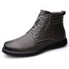Fashion Designer Brand Men's Genuine Leather Boots Winter Warmth Business Boots Conference Suit Short Boots Men's Casual High Top Shoes