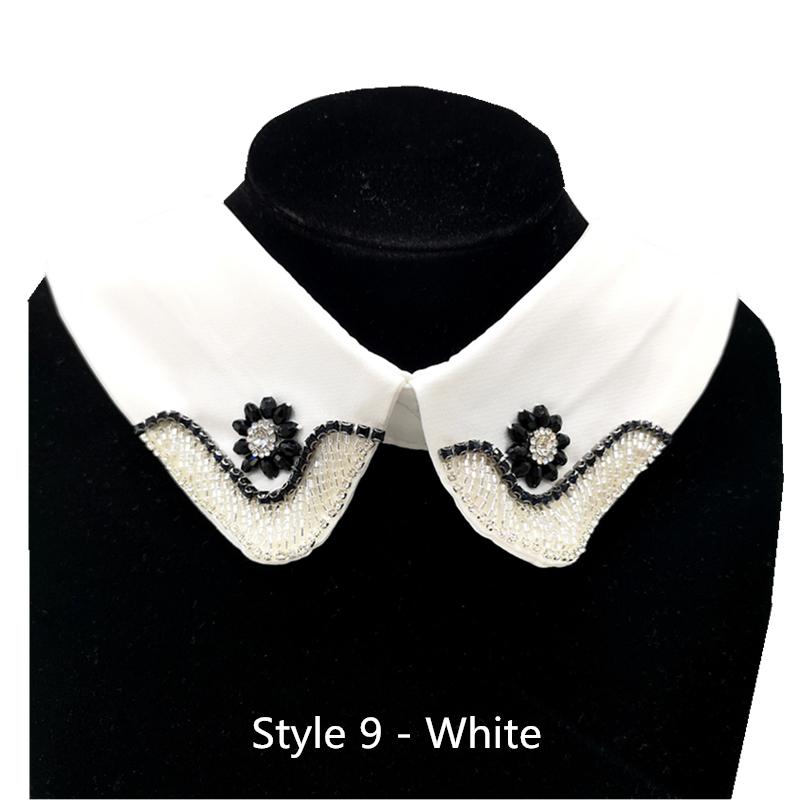 1pcs Fashion Shirt Sewing Lace Sweater Elegant False Collar Wedding Dress Accessories # White & Black