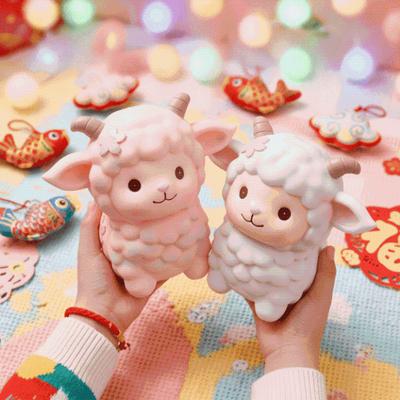 PVC Cute Sheep Bank Pastel Pink Shatterproof Piggy Banks Zodiac Lamb Coin-box  Nursery Rooms