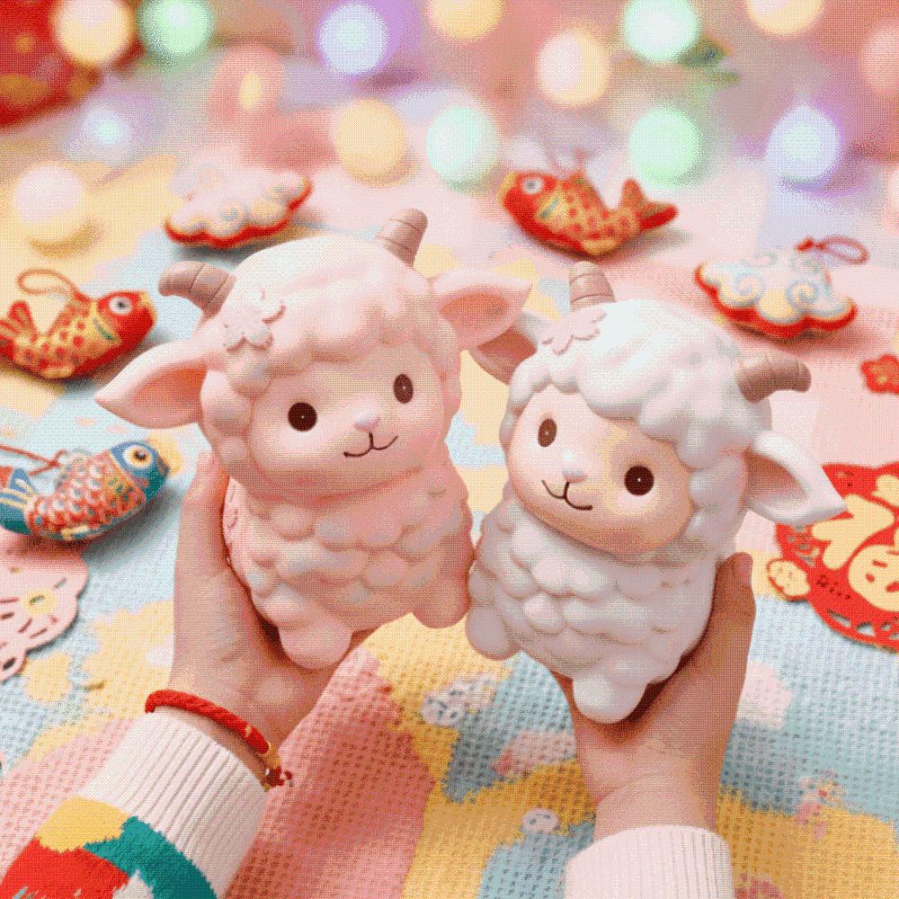 PVC Cute Sheep Bank Pastel Pink Shatterproof Piggy Banks Zodiac Lamb Coin-box Nursery Rooms